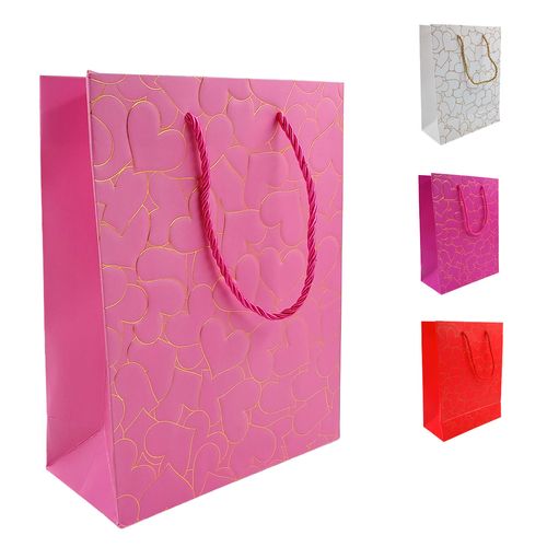 Sacola P/ Presente Coraçoes 18x23cm em Papel JML