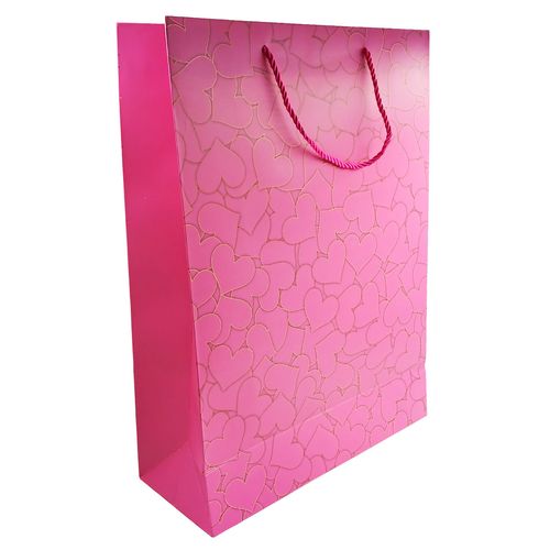 Sacola P/ Presente Corações 31x12cm em Papel JML