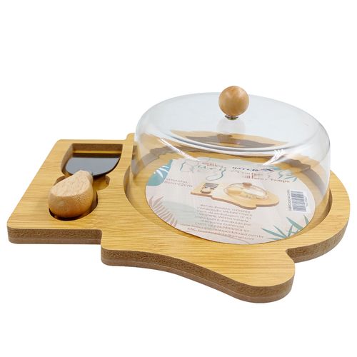 Tábua De Queijo C/ Tampa 2 Peças 26cm em Bambu Interponte