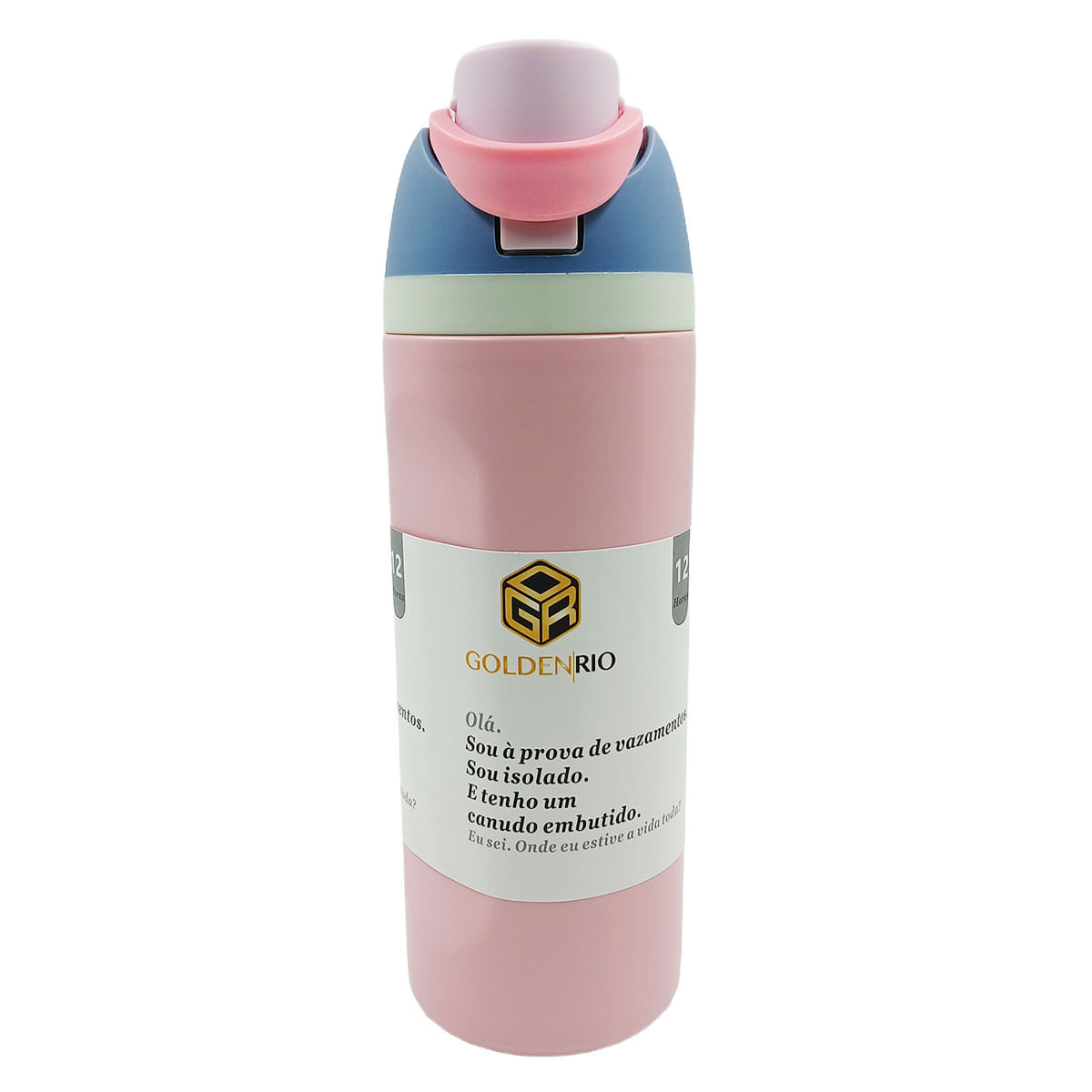 Garrafa Isotérmica C/ Alça 800ml em Aço Inox Golden Rio