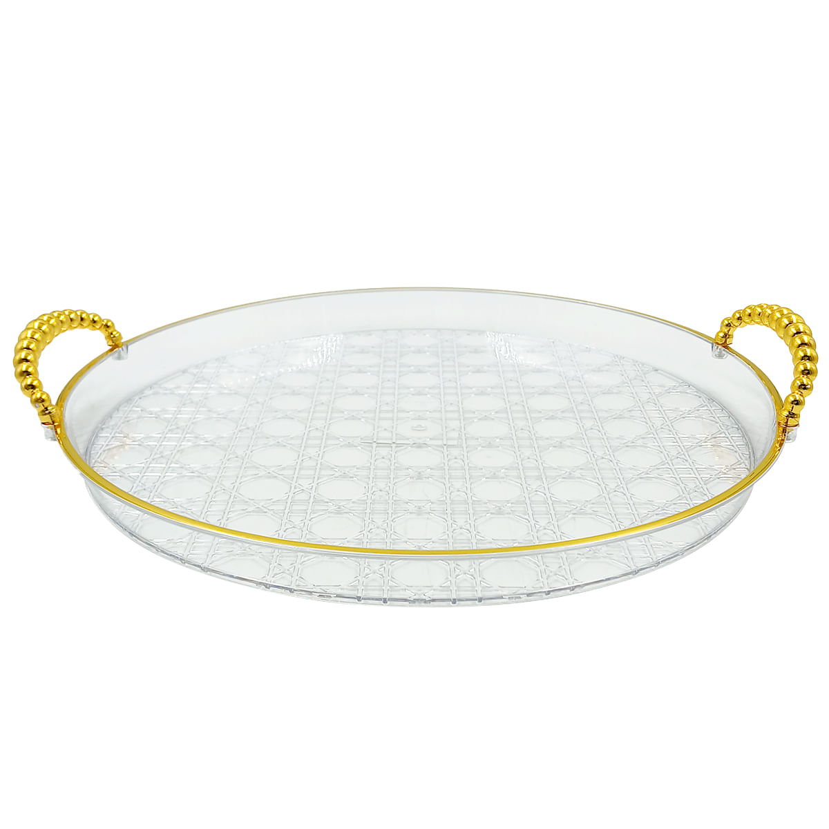 Bandeja Redonda C/ Alça 33cm em Plástico Interponte