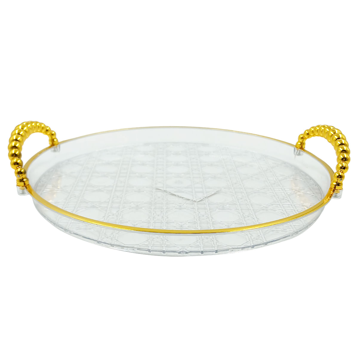 Bandeja Redonda C/ Alça 26cm em Plástico Interponte