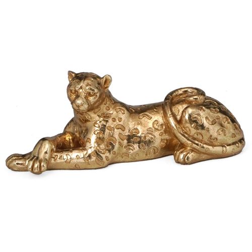 Leopardo Decorativo 31x11cm em Resina Mabruk