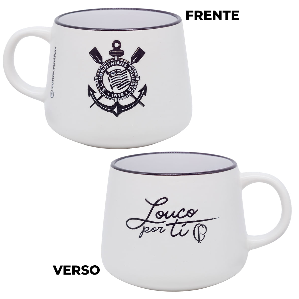 Caneca Corinthians 500ml em Cerâmica Zona Criativa