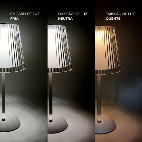 Luminária De Mesa Led 30x11x13cm em Ferro e Acrílico Imporiente