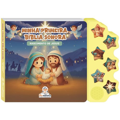 Livro Sonoro Histórias Bíblicas 24x17cm em Papel Blu Editora