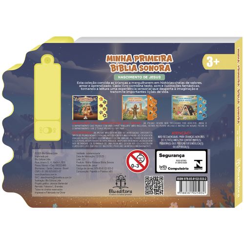 Livro Sonoro Histórias Bíblicas 24x17cm em Papel Blu Editora