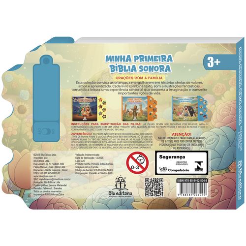 Livro Sonoro Histórias Bíblicas 24x17cm em Papel Blu Editora
