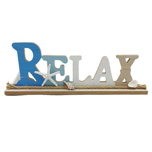 Placa Náutica Relax 11x33cm em MDF Multiart