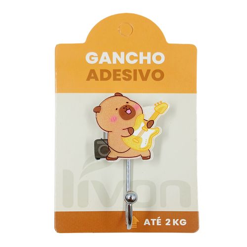 Gancho Adesivos Capivara 9x5cm em Plástico Livon