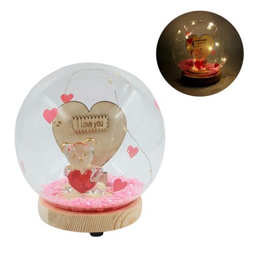 Cúpula I Love You C/ Led 14x12cm em Plástico Koya