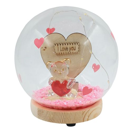 Cúpula I Love You C/ Led 14x12cm em Plástico Koya