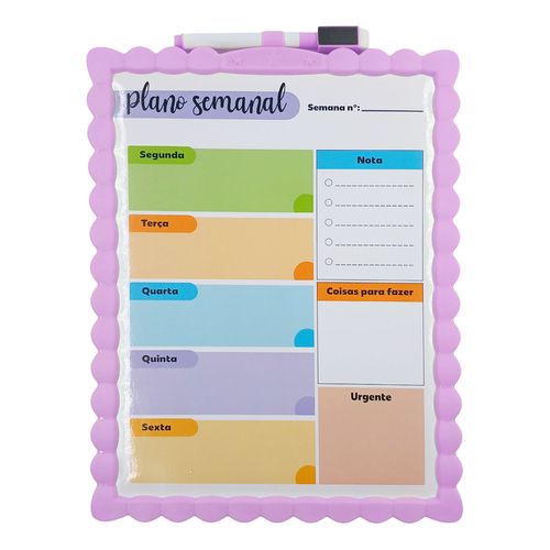 Quadro Planner Tarefas de Hoje 28x21cm em  Plastico Multiart