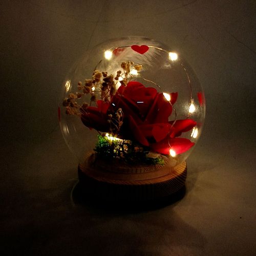 Cúpula Rosa C/ Led 12x10cm em Plástico Koya