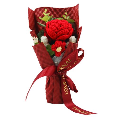 Buquê Flor Tricot 26x14cm em Poliéster Koya