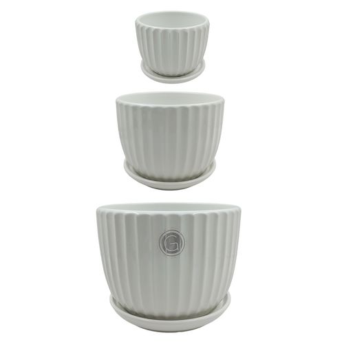 Vaso Decorativo 3 Peças 13x15cm em Cerâmica Cascavel