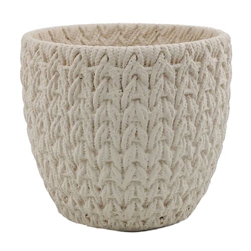 Vaso Cachepot Trançado 12x12cm em Cerâmica Sanxia