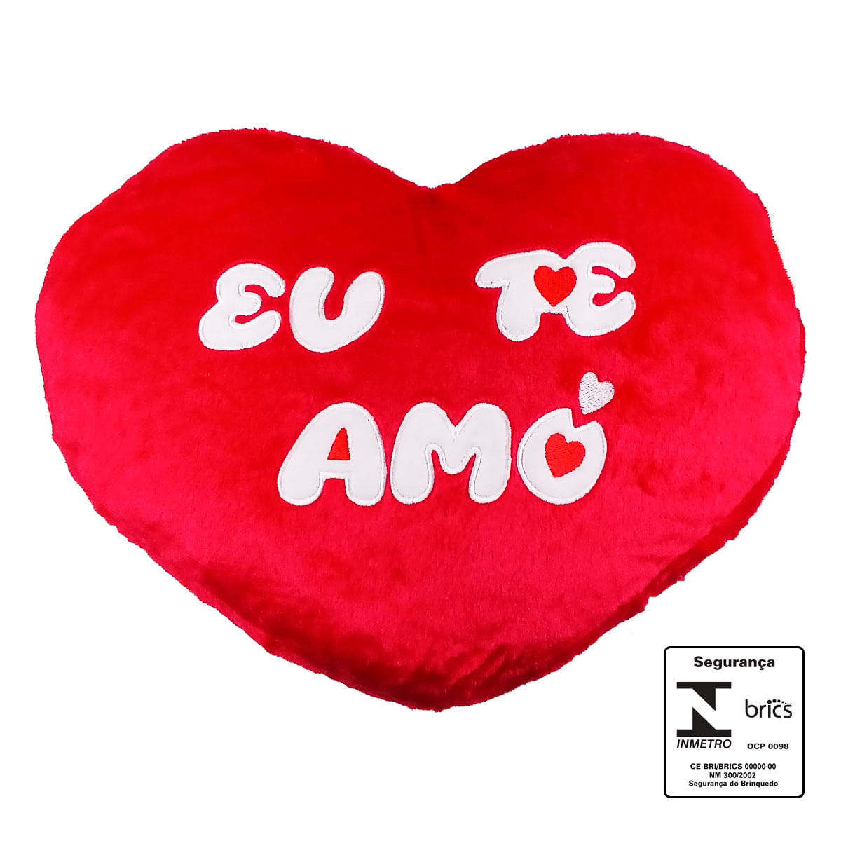 Almofada Coração De Pelúcia 40x28cm em Poliéster Fizzy