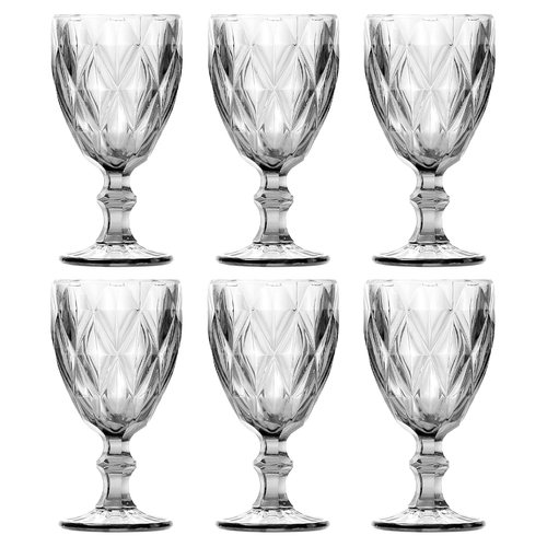 Jogo De Taças Diamond 6 Peças 320ml Em Vidro 123Ultil