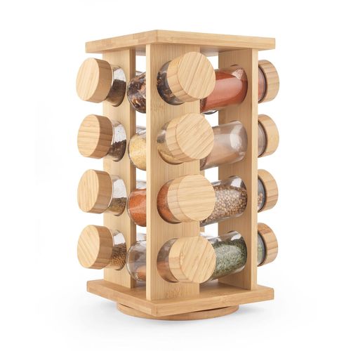 Porta Condimento Giratório 16 Peças em Bambu Flashgoods
