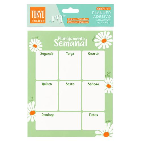 Planner de Anotações Semanal Adesivo 18x15cm em Papel Tokyo Design