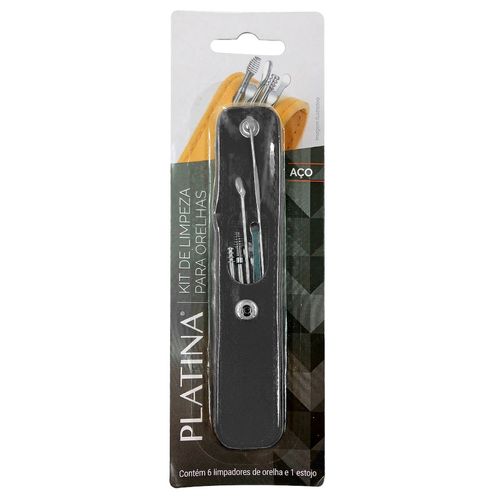 Kit Limpeza P/ Orelhas 6 Peças em Metal Moment