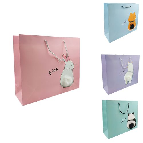 Sacola P/ Presente Animais 38x32x12cm em Papel Moment