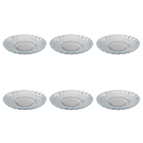 Jogo De Pratos P/ Sobremesa 17cm 6 Peças em Vidro Freecom