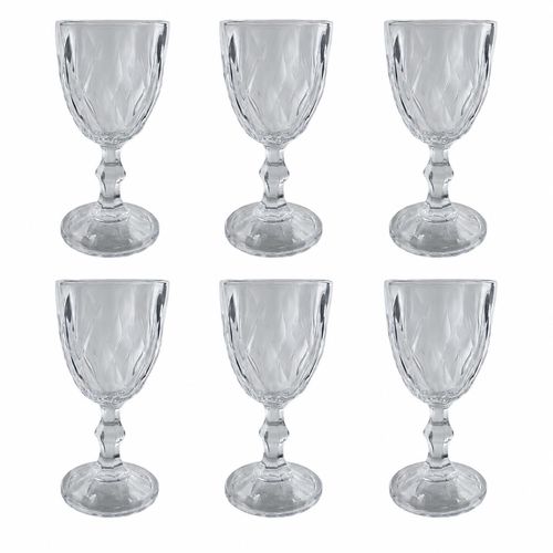 Jogo de Taças Diamond 6 Peças 325ml em Vidro Kehome