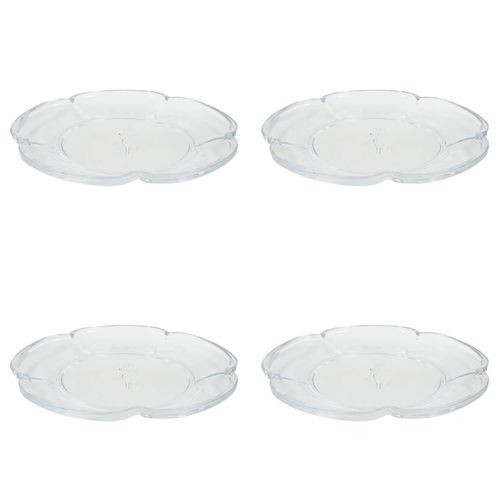 Jogo de Pratos Tulipa P/ Sobremesa 4 Peças em Cristal Ecologico Fullfit