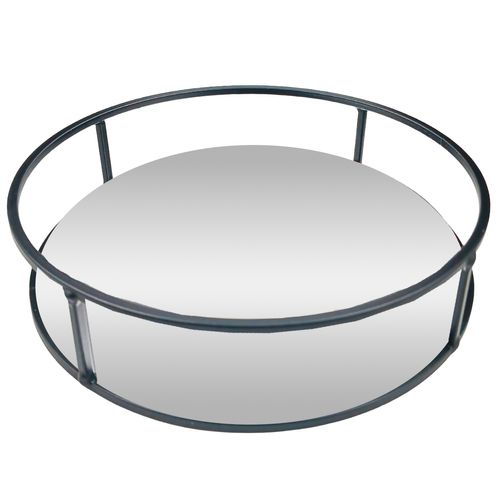 Bandeja Espelhada 20x20x5cm em Metal Fu Xing
