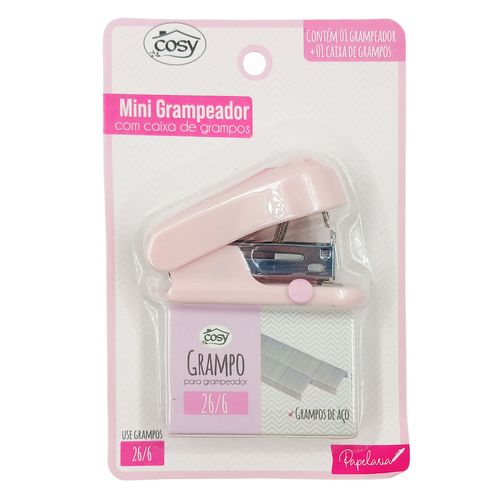 Kit Mini Grampeador C/ Refil 400 Grampos em Metal Fu Xing