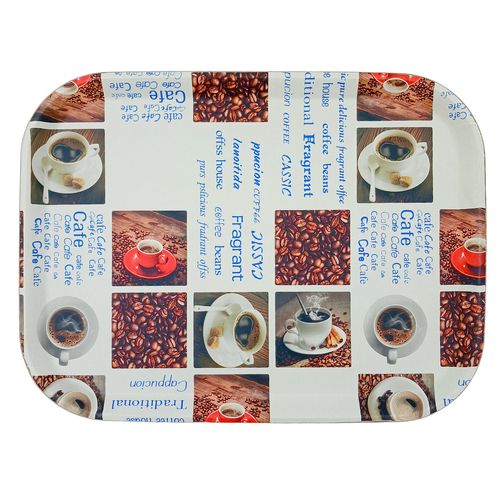 Bandeja Retangular Floral 40x30cm em Plastico Kehome