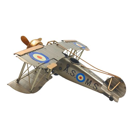Avião Retro Decorativo 25cm em Metal Taimes