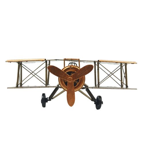 Avião Retro Decorativo 25cm em Metal Taimes