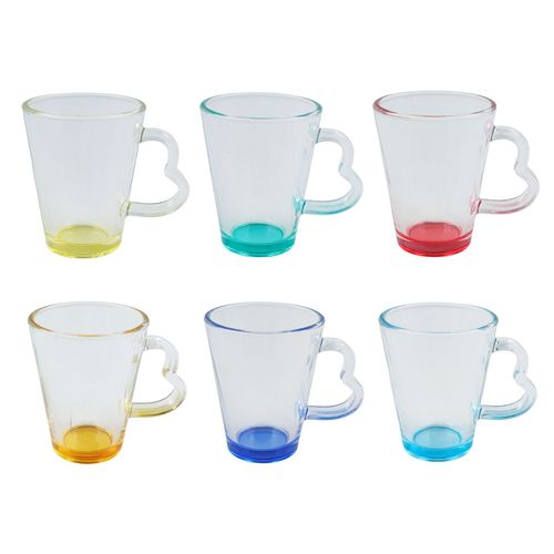 Jogo de Canecas Lovegood 6 Peças 90ml em Vidro Kehome