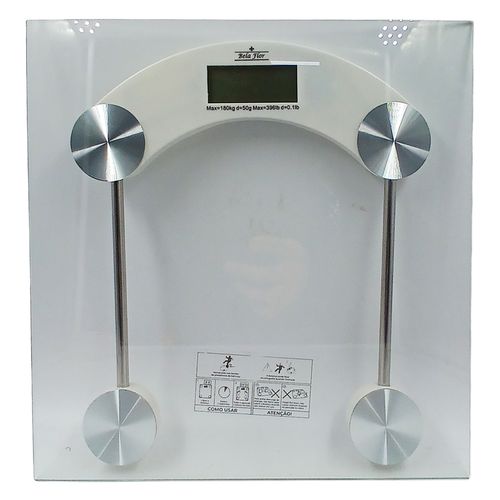 Balança Digital Corporal 180kg em Vidro Bela Flor