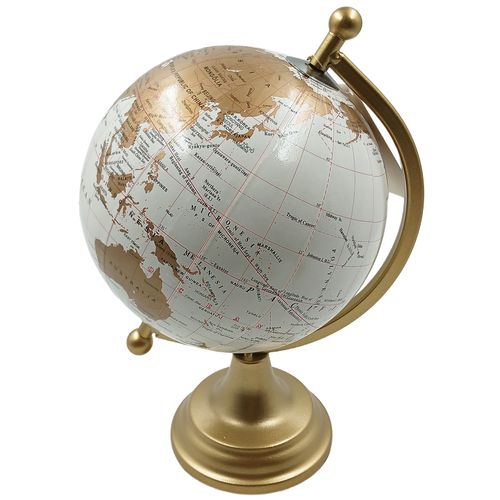 Globo Terrestre C/ Base Metal 16cm em Plástico Mai Home