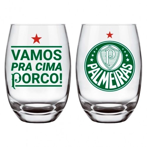 Copo Drink Palmeiras 2 Peças  300ml em Vidro Allmix