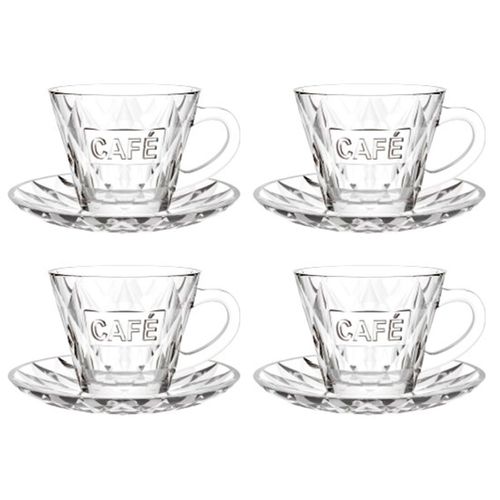 Jogo de Xicaras Memory 8 Peças 80ml em Vidro Hauskraft