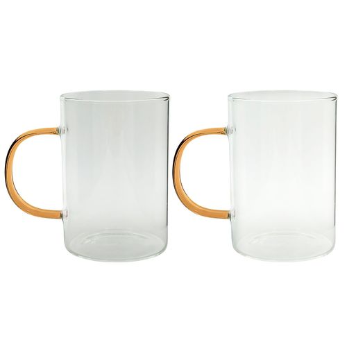 Jogo de Caneca Vibrante 320ml em Vidro Wellmix