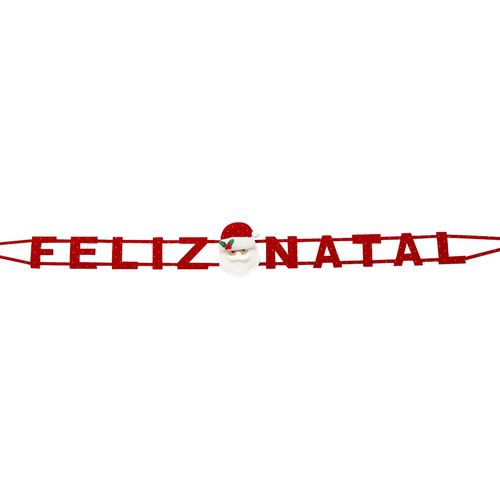 Faixa Decorativa Feliz Natal 1,20m em Tecido Rio Master