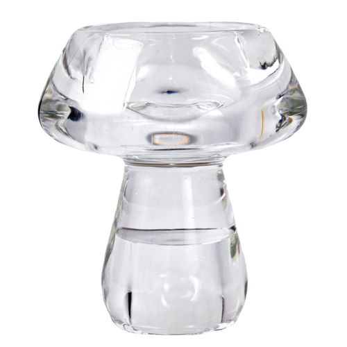 Castiçal Cogumelo Decorativo 6,7x7,2cm em Vidro Fartex