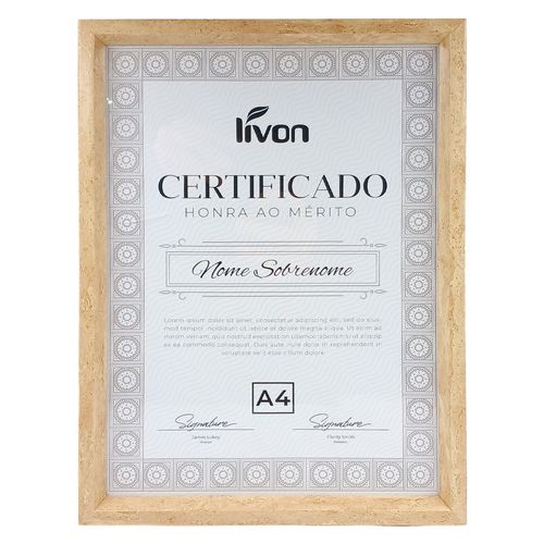 Porta Retrato Flor de Venus Certificado A4 em Plástico Livon