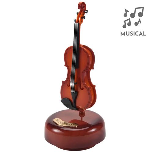 Caixa Musical Violino Decorativo 22cm em Plástico Casa Sorte