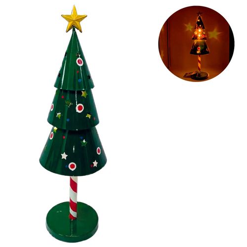 Árvore de Natal Decorativa C/ LED 52x16cm em Metal Fartex