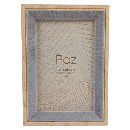 Porta Retrato Veludo Decorativo 10x15cm Madeira Dcarte