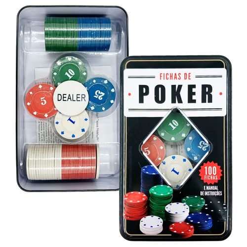 Fichas De Poker 100 Fichas em Plástico Livon