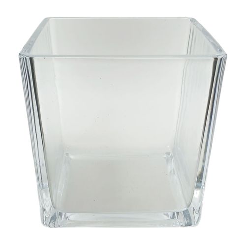 Vaso Quadrado Decorativo 12x12x12cm em Vidro Mai Home