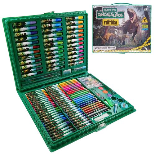 Kit Escolar Mundo dos Dinossauro 150 Peças em Plástico Dynasty